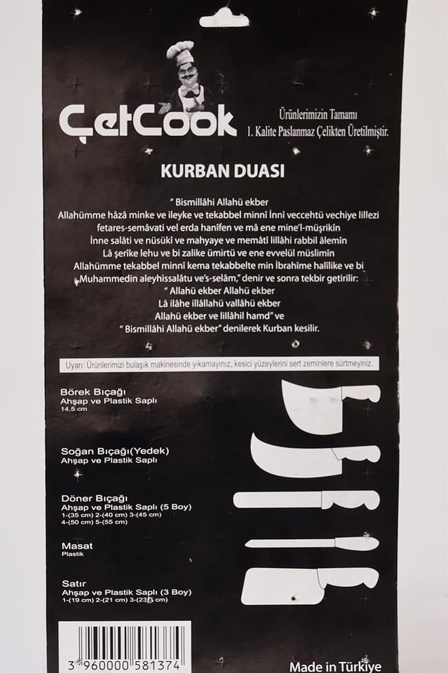 Çetcook 3lü Kurban Bıçak Seti