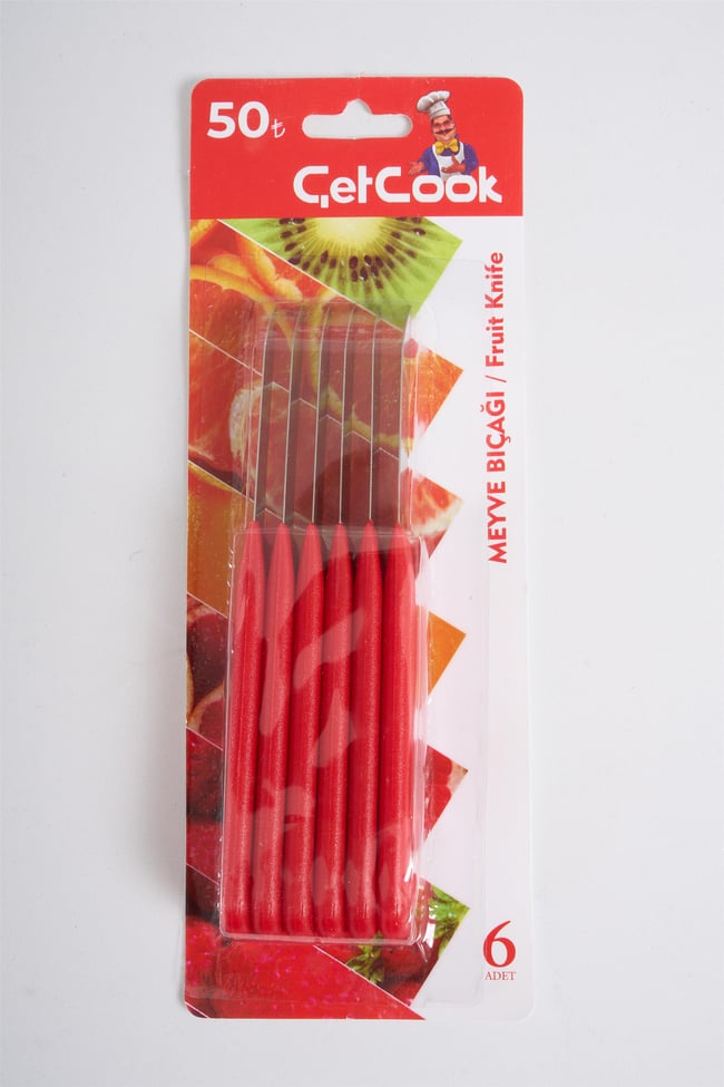 CETCOOK 6LI MEYVE BICAGI KIRMIZI