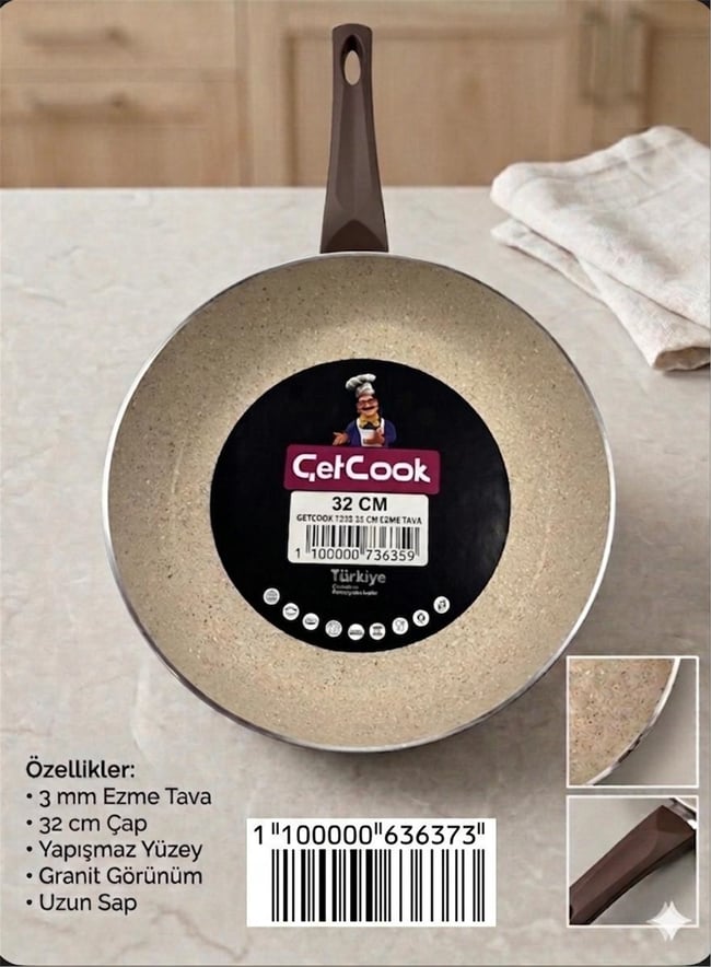 CETCOOK T227 32 CM EZME TAVA