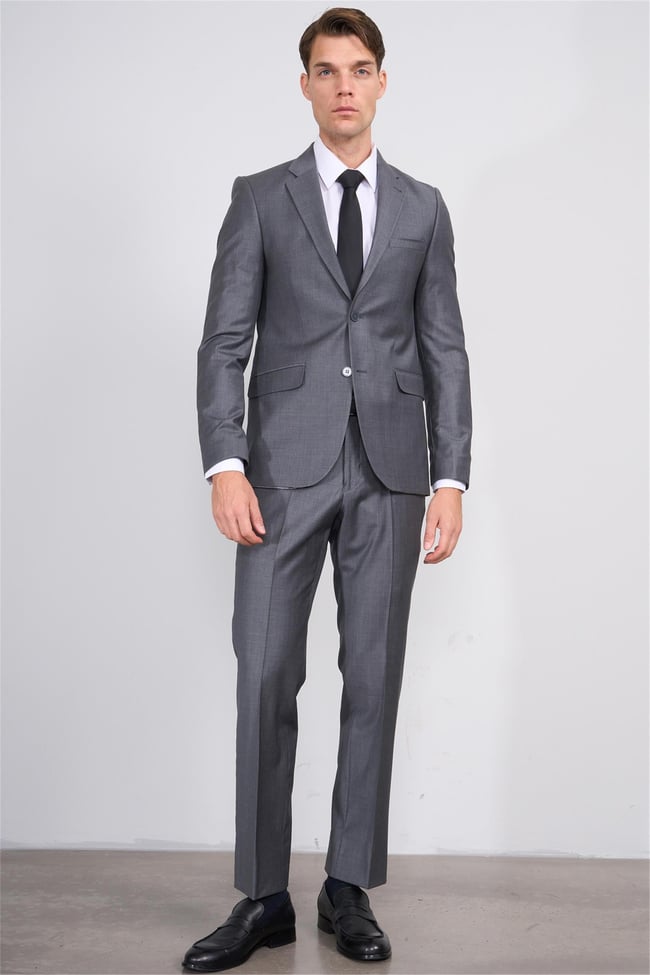 Çetinkaya Altınyıldız 3099 Slim Fit Koyu Gri Takım Elbise
