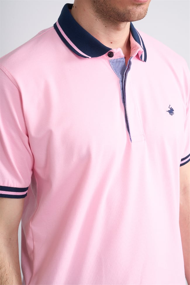 Çetinkaya Chester Polo 4704 Polo Yaka Regular 36/1 Pike T-shirt Pembe