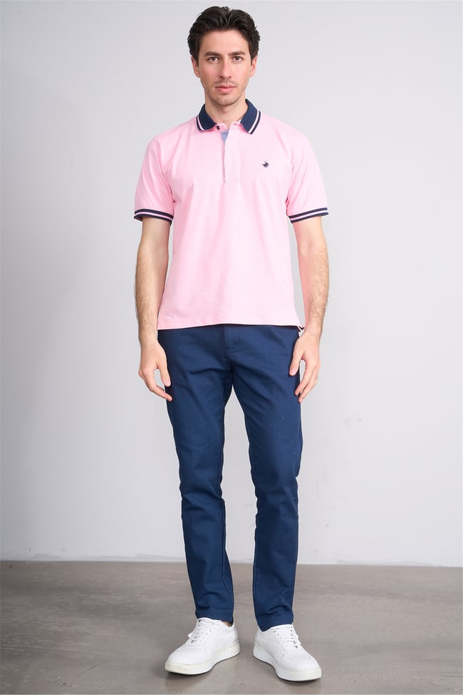 Çetinkaya Chester Polo 4704 Polo Yaka Regular 36/1 Pike T-shirt Pembe