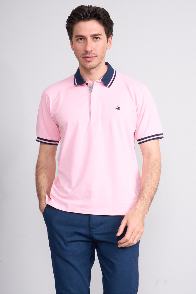 Çetinkaya Chester Polo 4704 Polo Yaka Regular 36/1 Pike T-shirt Pembe