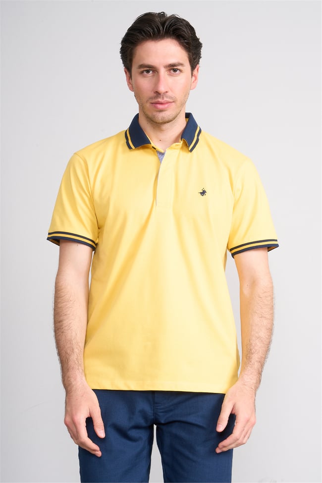Çetinkaya Chester Polo 4704 Polo Yaka Regular 36/1 Pike T-shirt Sarı