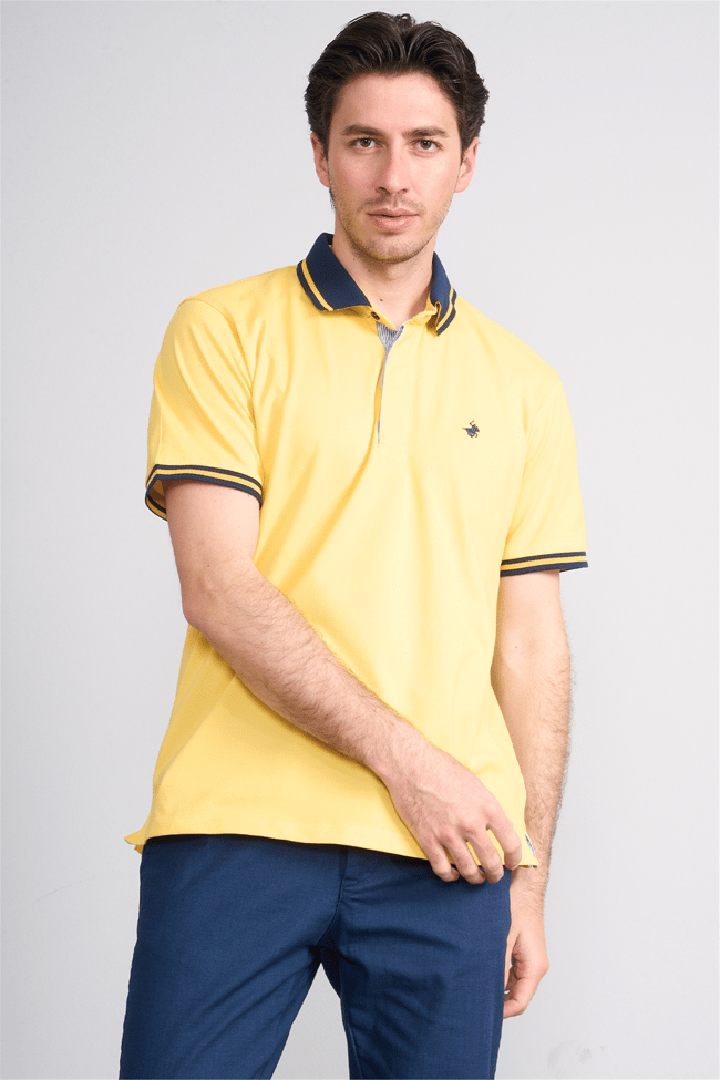 Çetinkaya Chester Polo 4704 Polo Yaka Regular 36/1 Pike T-shirt Sarı