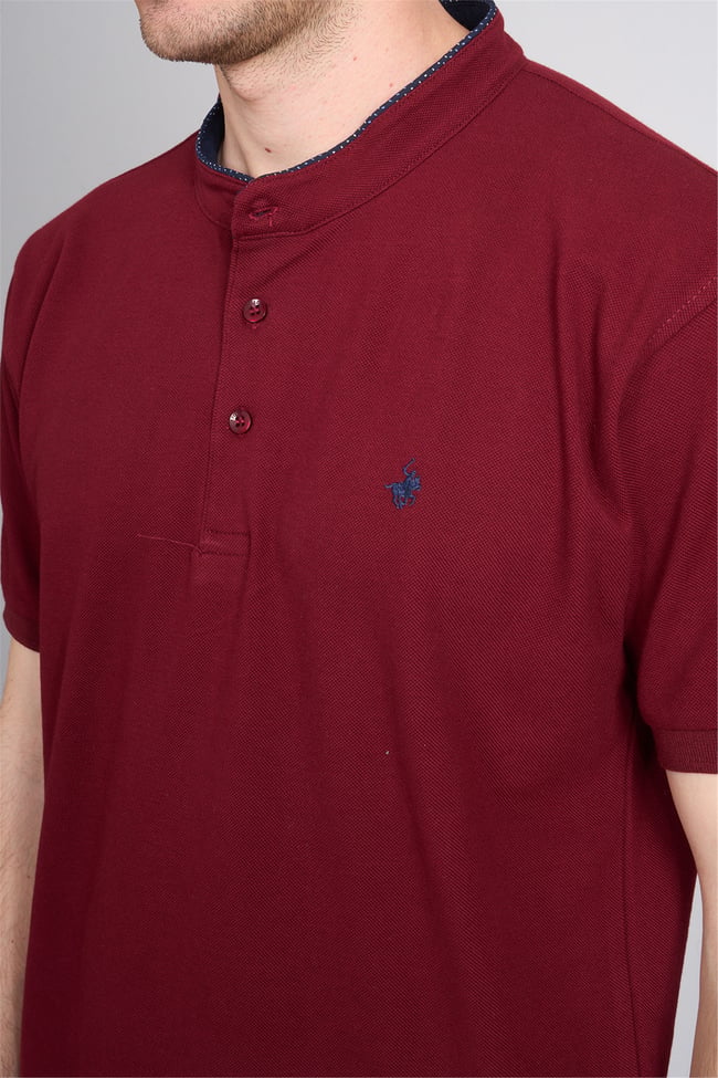 Çetinkaya Chester Polo 4728 Hakim Yaka Regular 30/1 Pike T-shirt Bordo