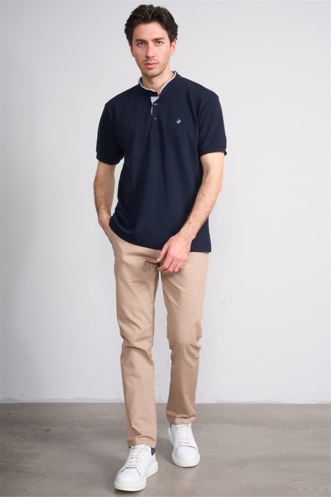 Çetinkaya Chester Polo 4728 Hakim Yaka Regular 30/1 Pike T-shirt Lacivert