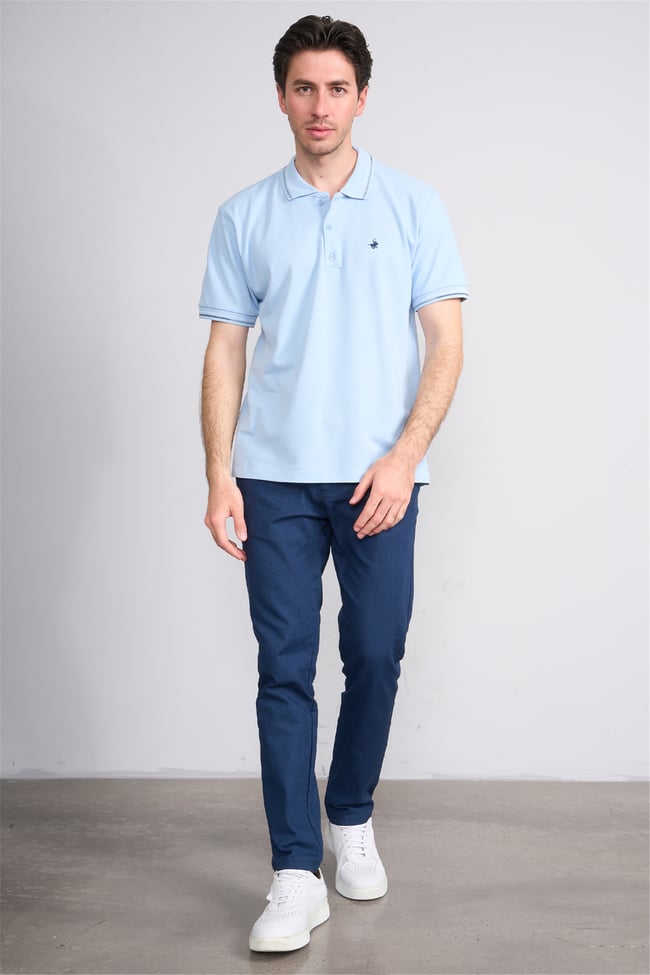 Çetinkaya Chester Polo 4729 Polo Yaka Regular 30/1 Pike T-shirt Bebe Mavi
