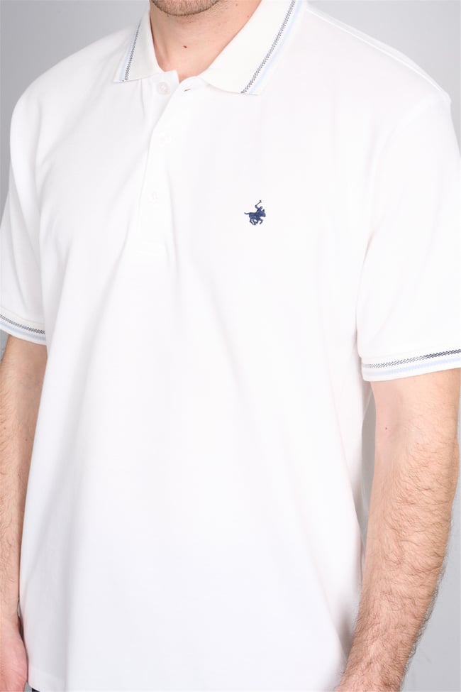 Çetinkaya Chester Polo 4729 Polo Yaka Regular 30/1 Pike T-shirt Beyaz