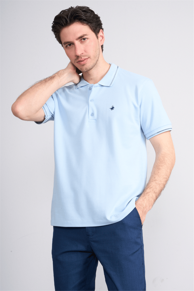 Çetinkaya Chester Polo 4729 Polo Yaka Regular 30/1 Pike T-shirt Bebe Mavi