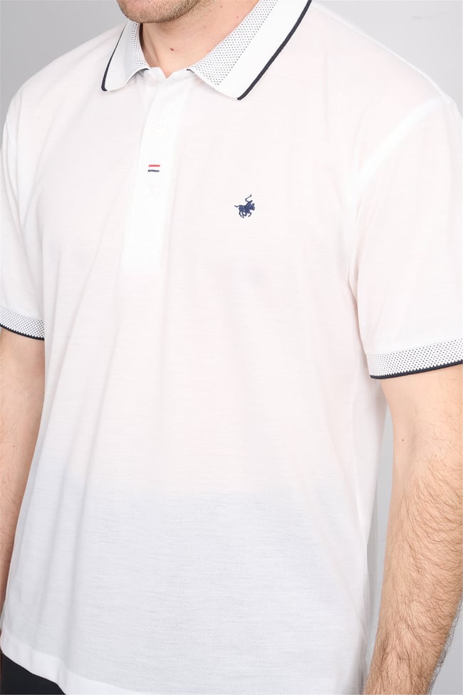 Çetinkaya Chester Polo 4732 Polo Yaka Regular Düz Pike T-shirt Beyaz