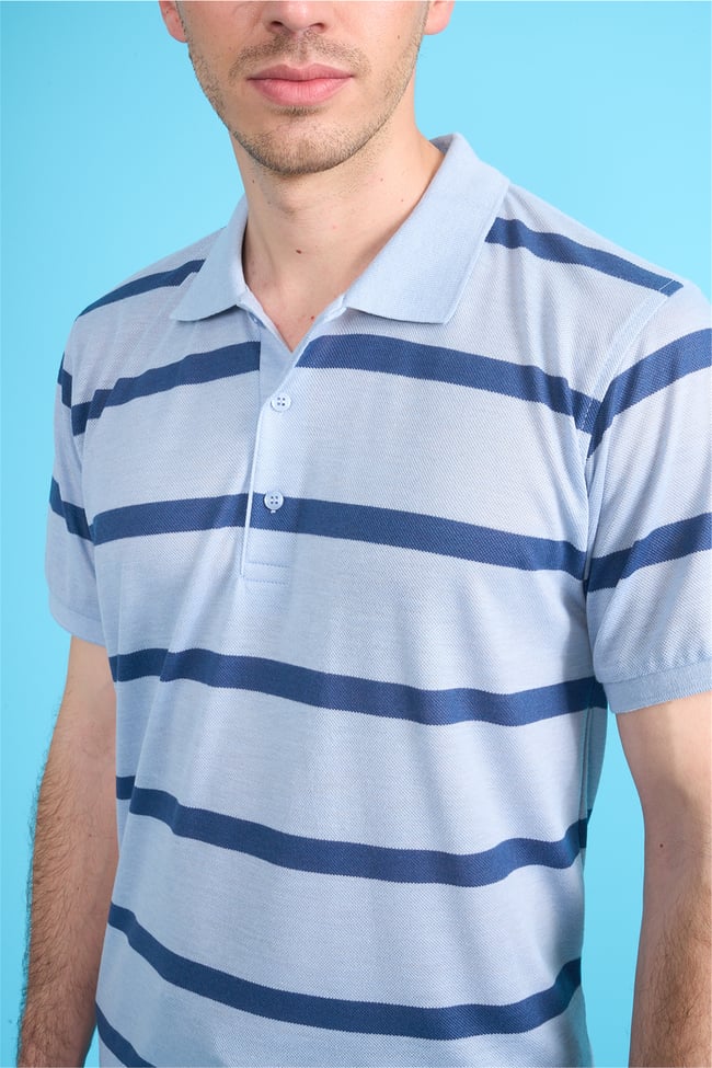 Çetinkaya Chester Polo 4740 Polo Yaka Regular Ringel Pike T-shirt Bebe Mavi