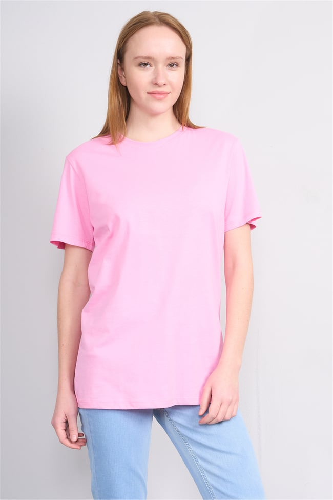 C.K Y26 3264 Fithit Byn B.Yk 30/1 Penye Basic Regular T-shirt Pembe