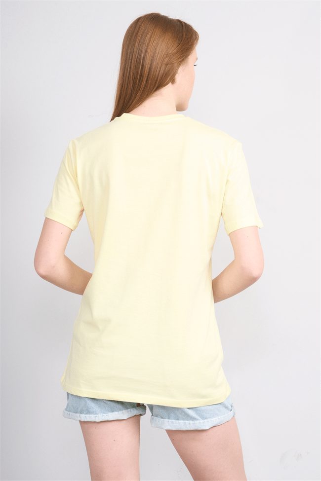 C.K Y26 3264 Fithit Byn B.Yk 30/1 Penye Basic Regular T-shirt Uçuk Sarı