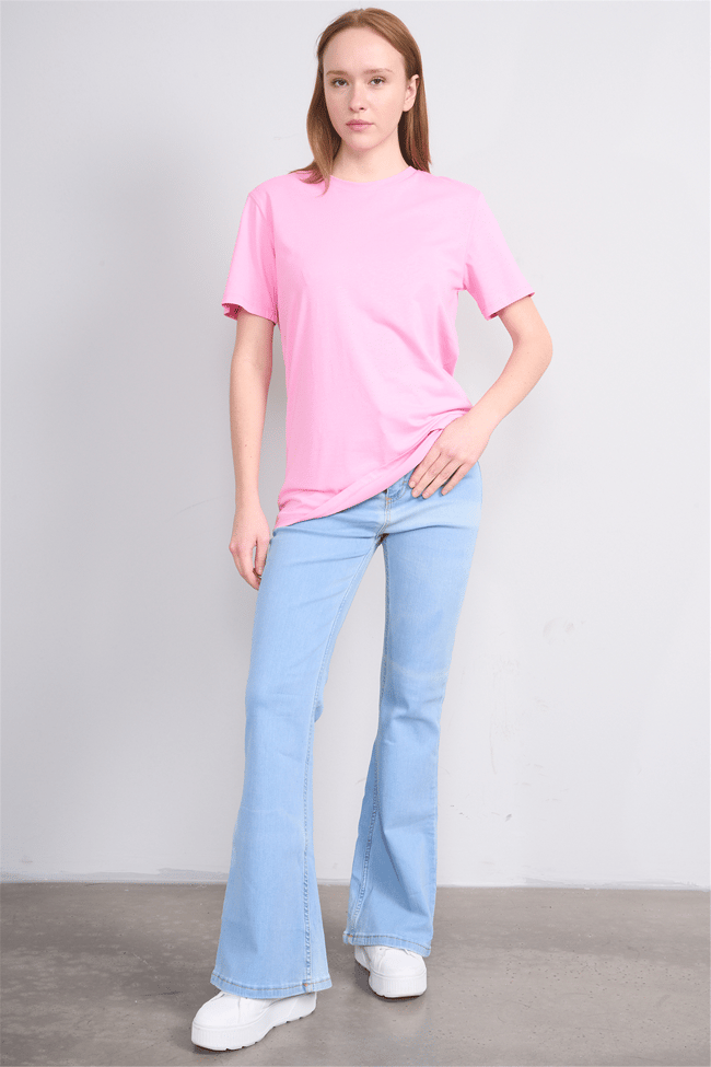 C.K Y26 3264 Fithit Byn B.Yk 30/1 Penye Basic Regular T-shirt Pembe