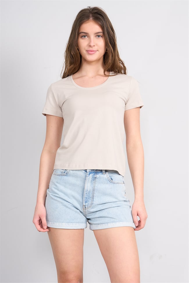 C.K Y26 8464 Fithit Byn U.Yk Penye Slimfıt T-shirt Vizon