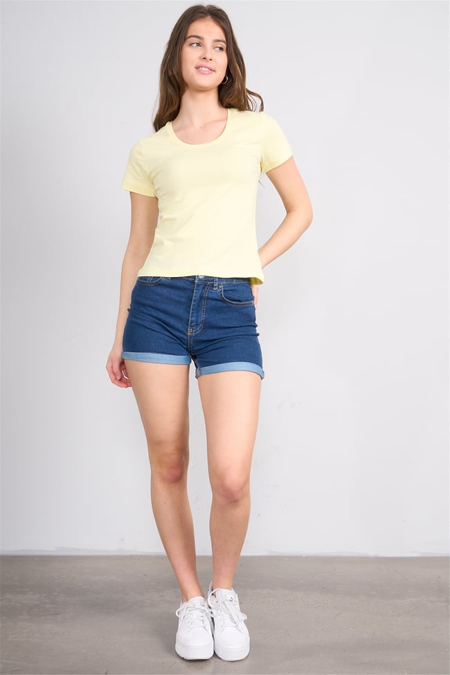C.K Y26 8464 Fithit Byn U.Yk Penye Slimfıt T-shirt U.Sarı