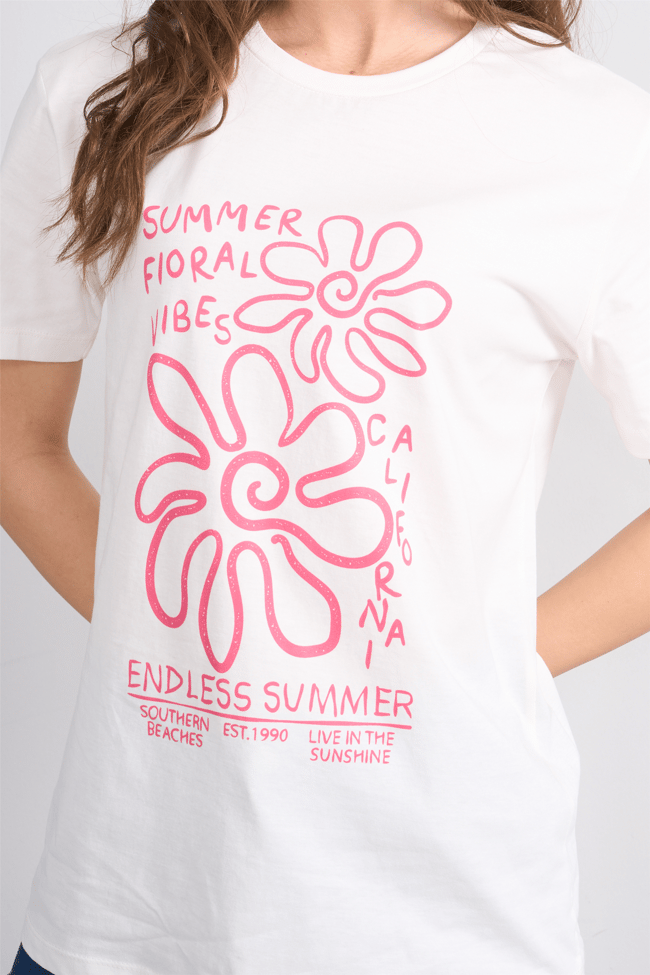 C.K Y26 8867 Fithit Byn B.Yk Regular Baskılı T-shirt Krem