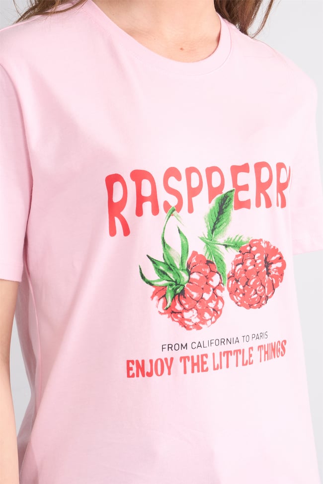 Çetinkaya Fithit 8896 Bayan Bisiklet Yaka Regular Baskılı T-shirt Açık Pembe