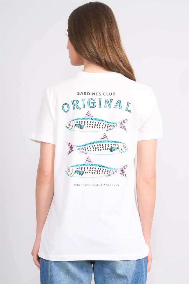 Çetinkaya Fithit 8914 Bayan Bisiklet Yaka Oversize Baskılı T-shirt Krem