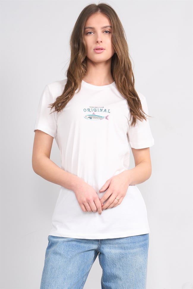 Çetinkaya Fithit 8914 Bayan Bisiklet Yaka Oversize Baskılı T-shirt Krem