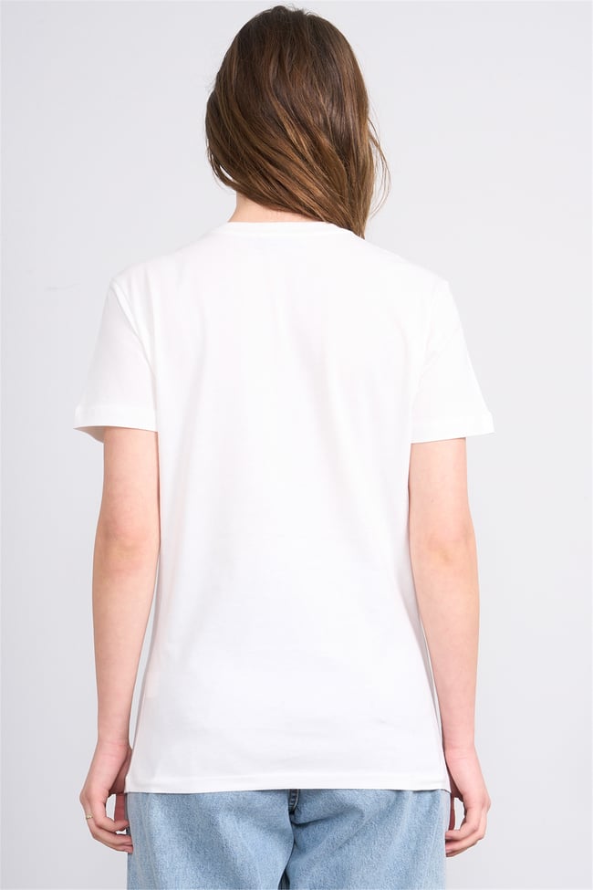 C.K Y26 8953 Fithit Kadın Bisiklet Yaka Regular Baskılı T-shirt Krem