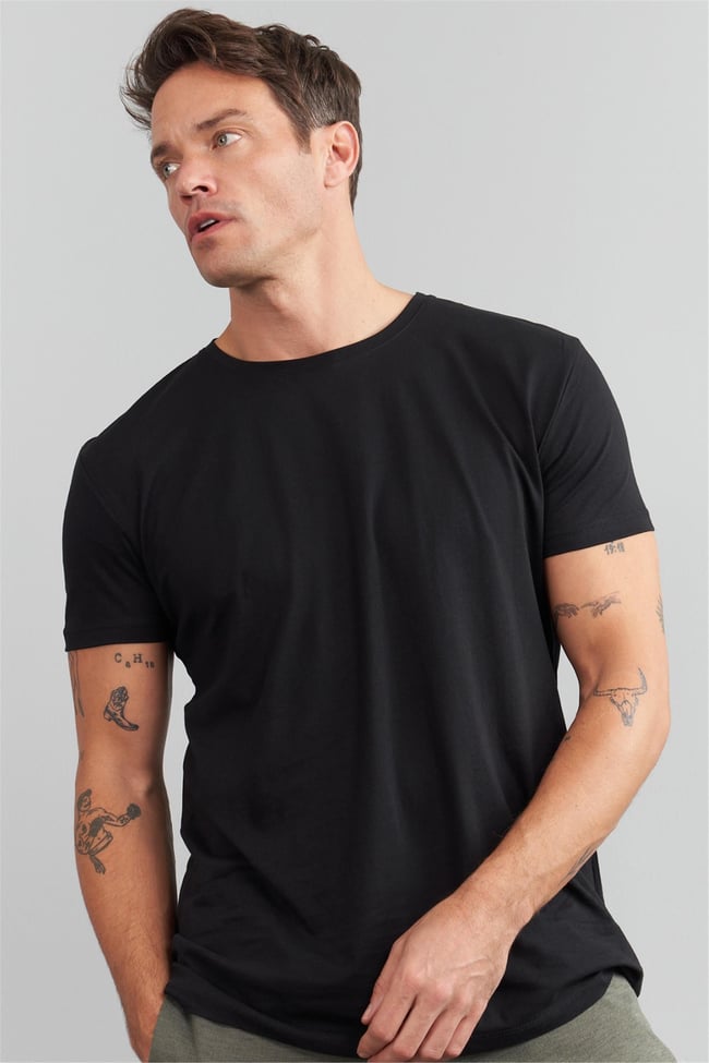 Çetinkaya Mentality 2772 Bisiklet Yaka Büyük Beden Slimfit Basic T-shirt Siyah