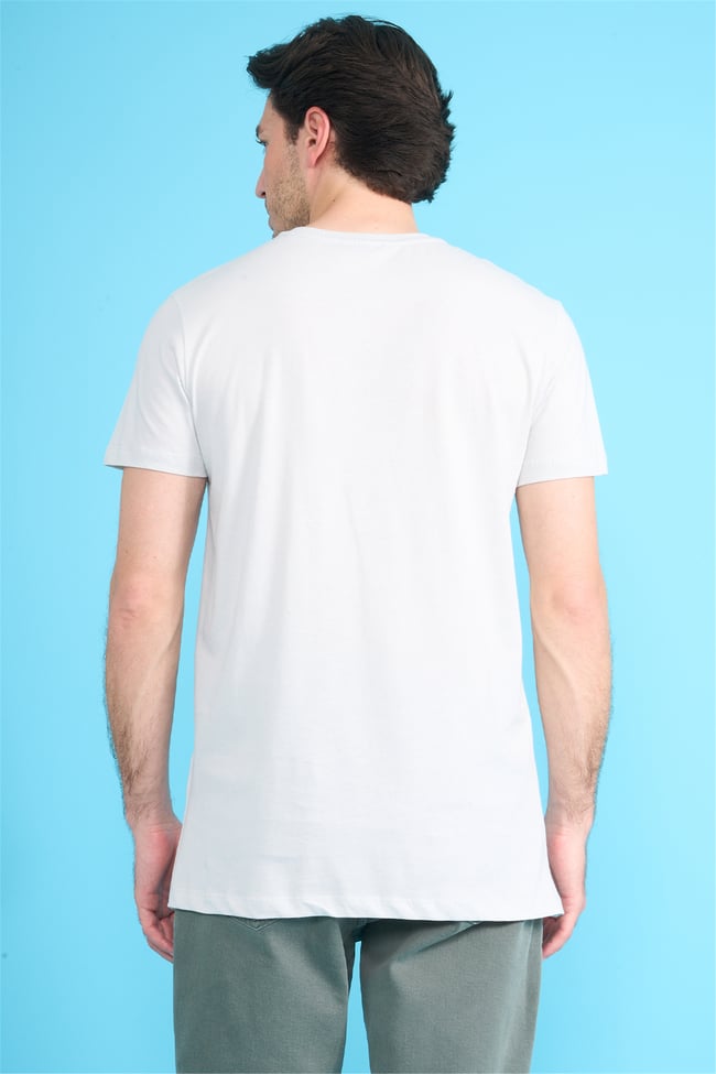 Çetinkaya Mentality 2772 V Yaka Slimfit Basic T-shirt Taş