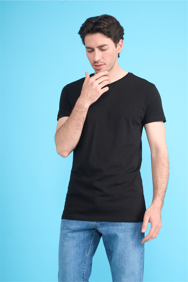 Çetinkaya Mentality 2772 V Yaka Slimfit Basic T-shirt Siyah