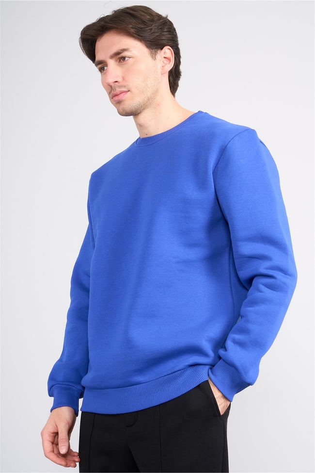 Çetinkaya Mentality 3036 3 İp Bisiklet Yaka Saks Sweatshirt