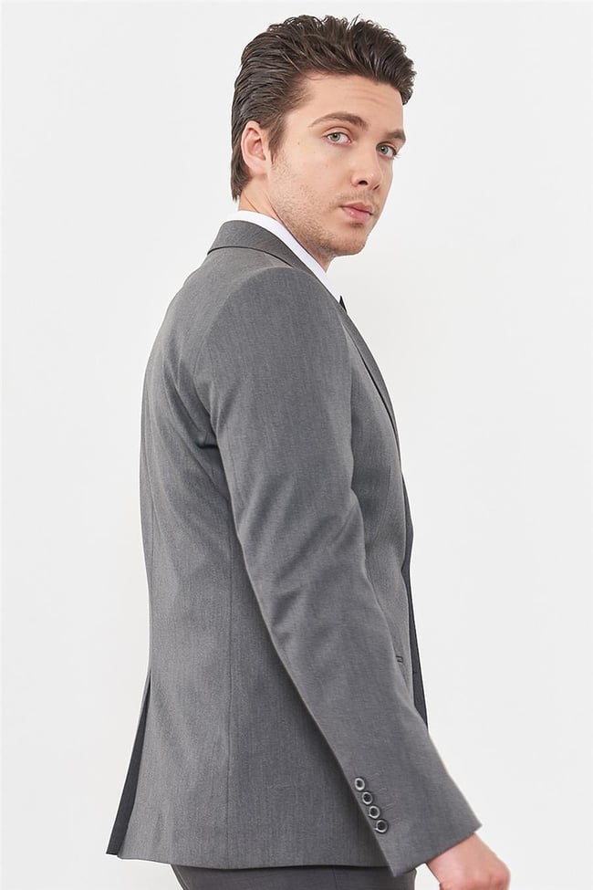 Çetinkaya Mentality 3118 Gri Yunter Loco Slim Fit Takım Elbise