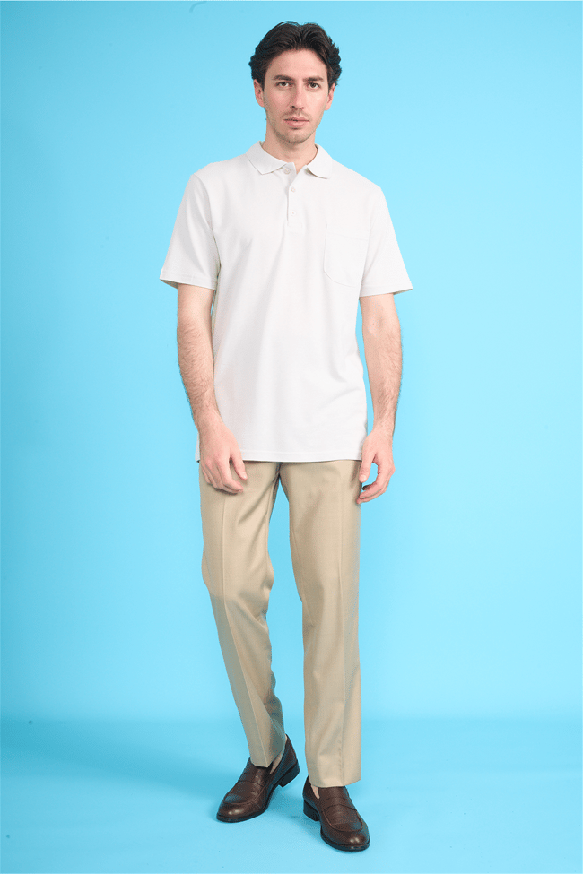 Çetinkaya Mentality 3140 Polo Yaka Regular Cepli Pike T-shirt Taş