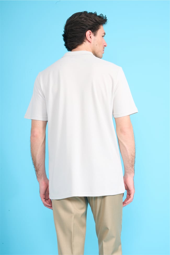 Çetinkaya Mentality 3140 Polo Yaka Regular Cepli Pike T-shirt Taş