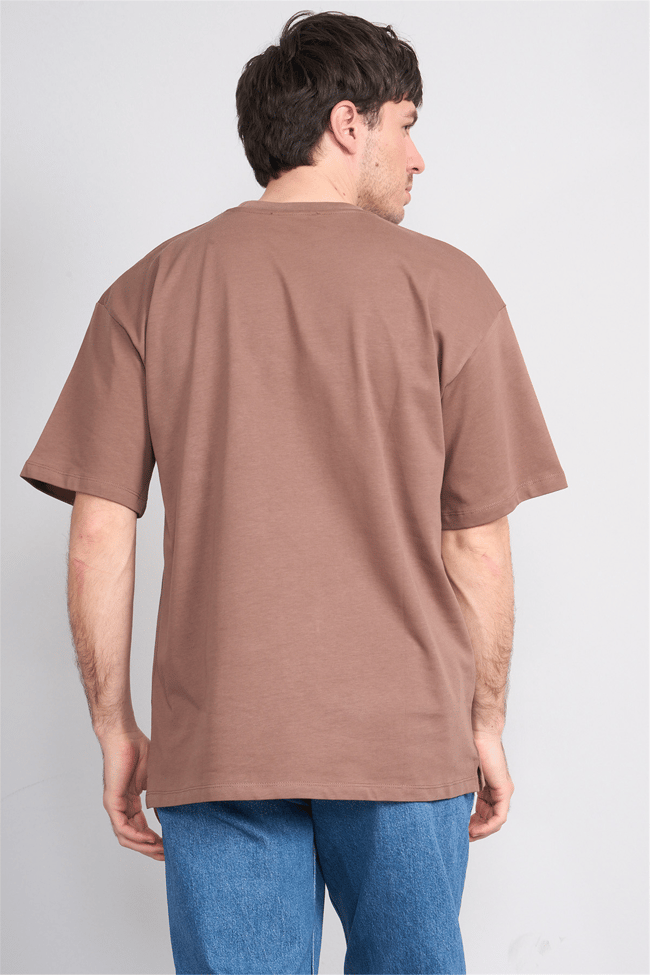 Çetinkaya Mentality 3880 Bisiklet Yaka 16/1 Süprem Regular T-shirt Kakao