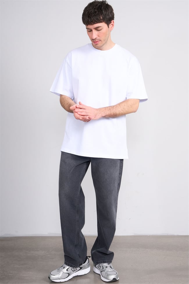 Çetinkaya Mentality 3880 Bisiklet Yaka 16/1 Süprem Regular T-shirt Beyaz