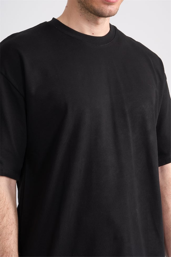 Çetinkaya Mentality 3880 Bisiklet Yaka 16/1 Süprem Regular T-shirt Siyah