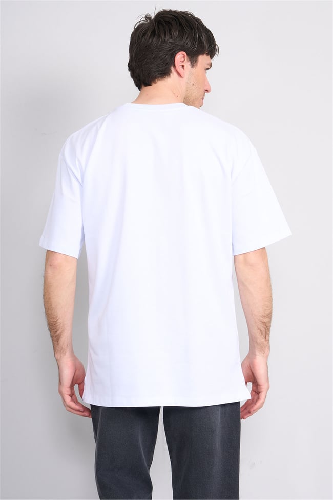 Çetinkaya Mentality 3880 Bisiklet Yaka 16/1 Süprem Regular T-shirt Beyaz