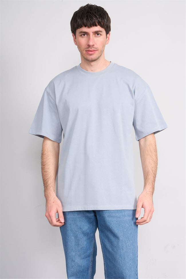 Çetinkaya Mentality 3880 Bisiklet Yaka 16/1 Süprem Regular T-shirt Açık Gri