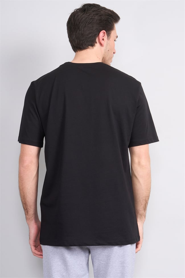 Çetinkaya Mentality 4382 Bisiklet Yaka Regular Baskılı T-shirt Siyah
