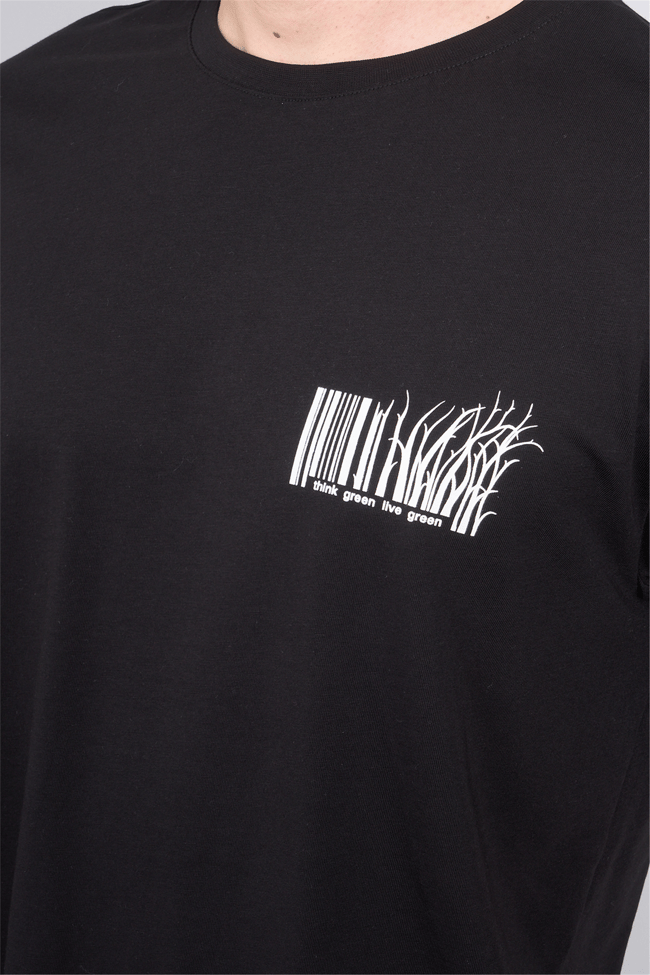 Çetinkaya Mentality 4382 Bisiklet Yaka Regular Baskılı T-shirt Siyah