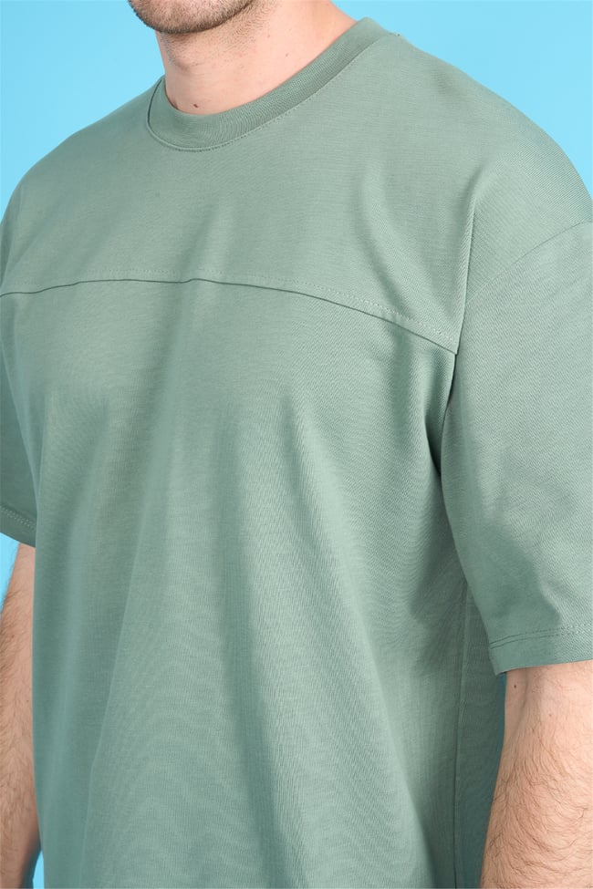 Çetinkaya Mentality 4420 Bisiklet Yaka 16/1 Süprem Regular T-shirt Haki