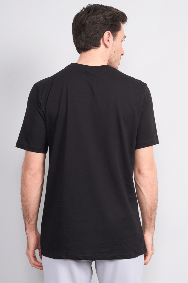 Çetinkaya Mentality 4499 Bisiklet Yaka Regular Baskılı T-shirt Siyah
