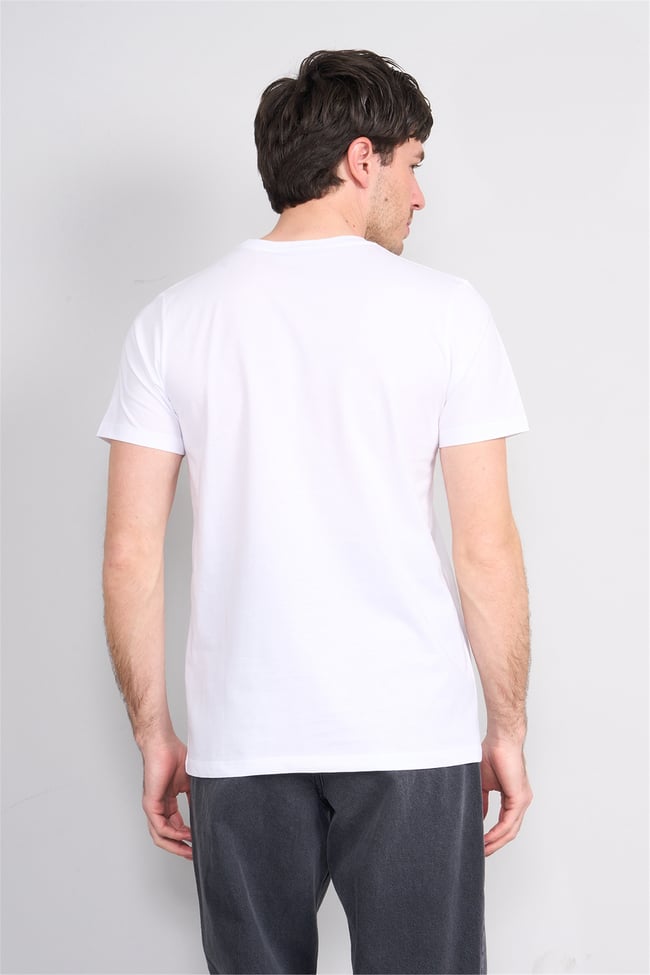 Çetinkaya Mentality 4506 Bisiklet Yaka Regular Baskılı T-shirt Beyaz