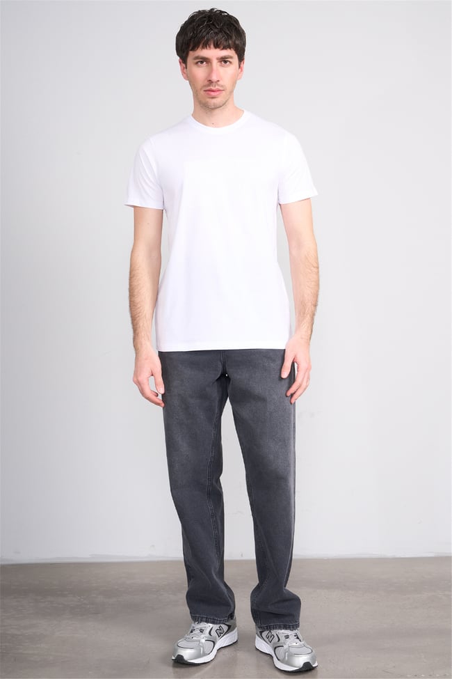 Çetinkaya Mentality 4506 Bisiklet Yaka Regular Baskılı T-shirt Beyaz