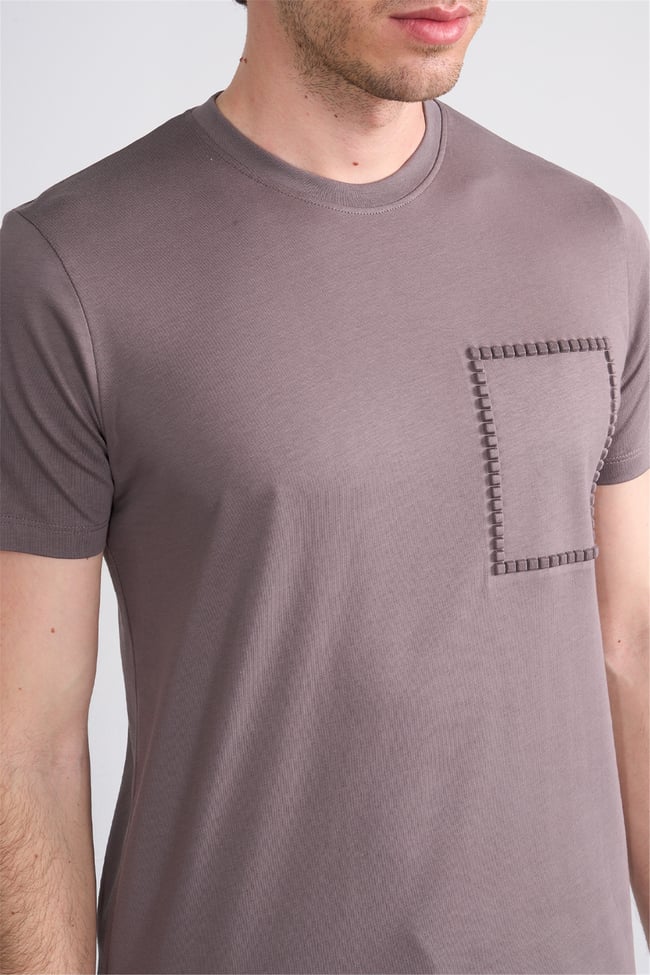 Çetinkaya Mentality 4508 Bisiklet Yaka Regular Modelli T-shirt Gri
