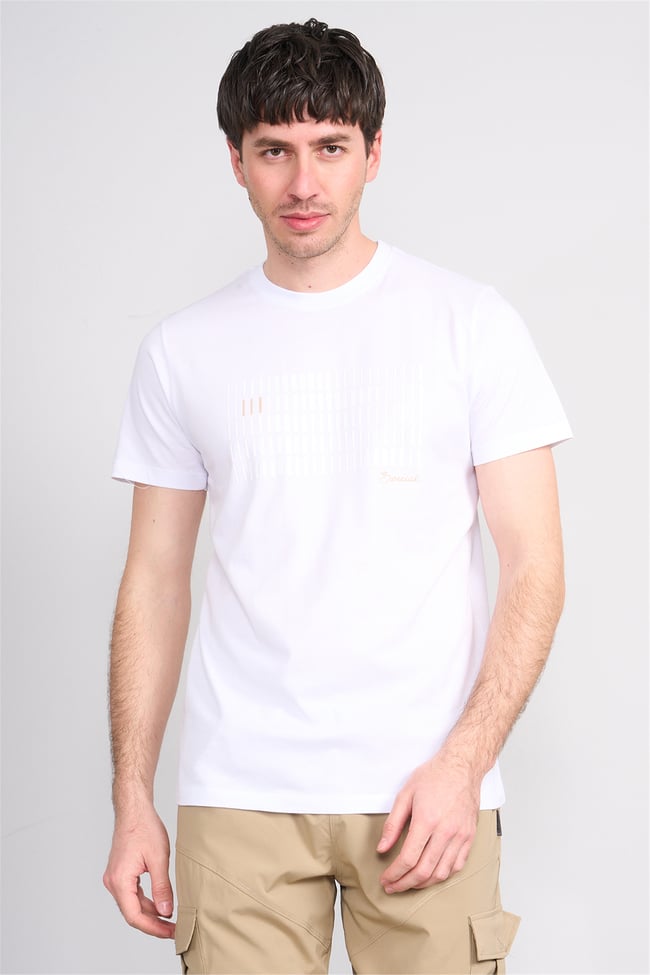 Çetinkaya Mentality 4510 Bisiklet Yaka Regular Modelli T-shirt Beyaz