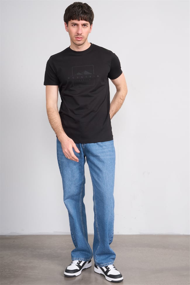 Çetinkaya Mentality 4511 Bisiklet Yaka Regular Modelli T-shirt Siyah