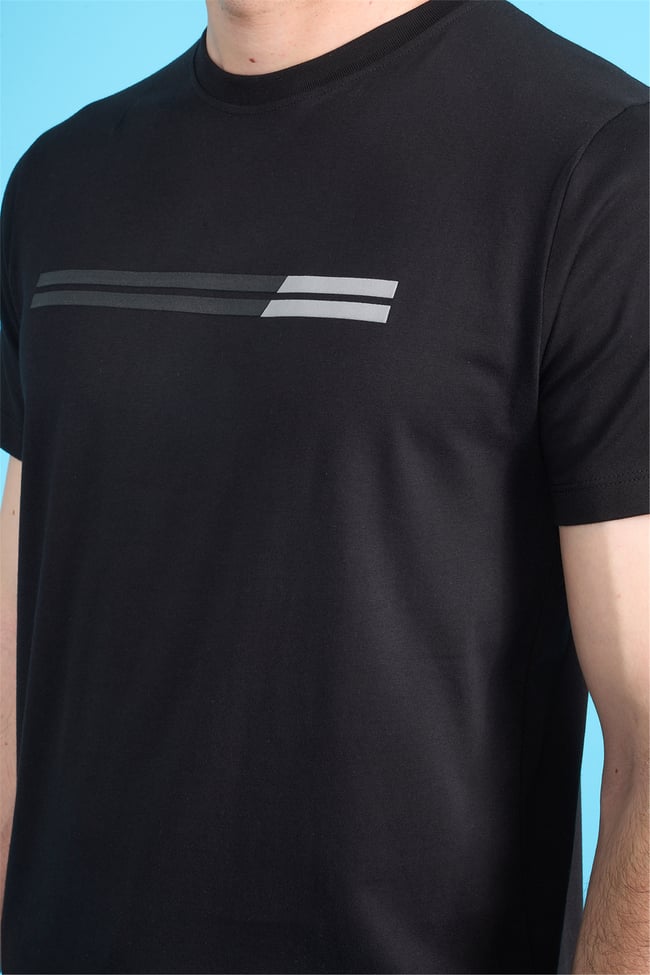 Çetinkaya Mentality 4518 Bisiklet Yaka Regular Modelli T-shirt Siyah
