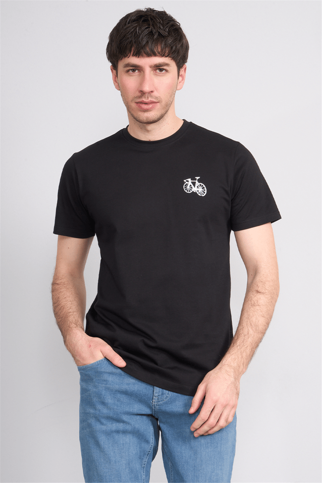Çetinkaya Mentality 4520 Bisiklet Yaka Regular Modelli T-shirt Siyah