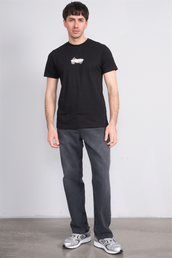 Çetinkaya Mentality 4521 Bisiklet Yaka Regular Modelli T-shirt Siyah